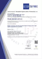certifikát Inventia ISO 9001:2015